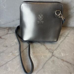 Vera pelle Silver Crossbody Bag